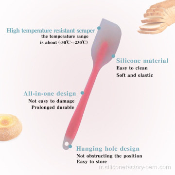 Crème de gâteau de qualité alimentaire Spatule en silicone antiadhésive